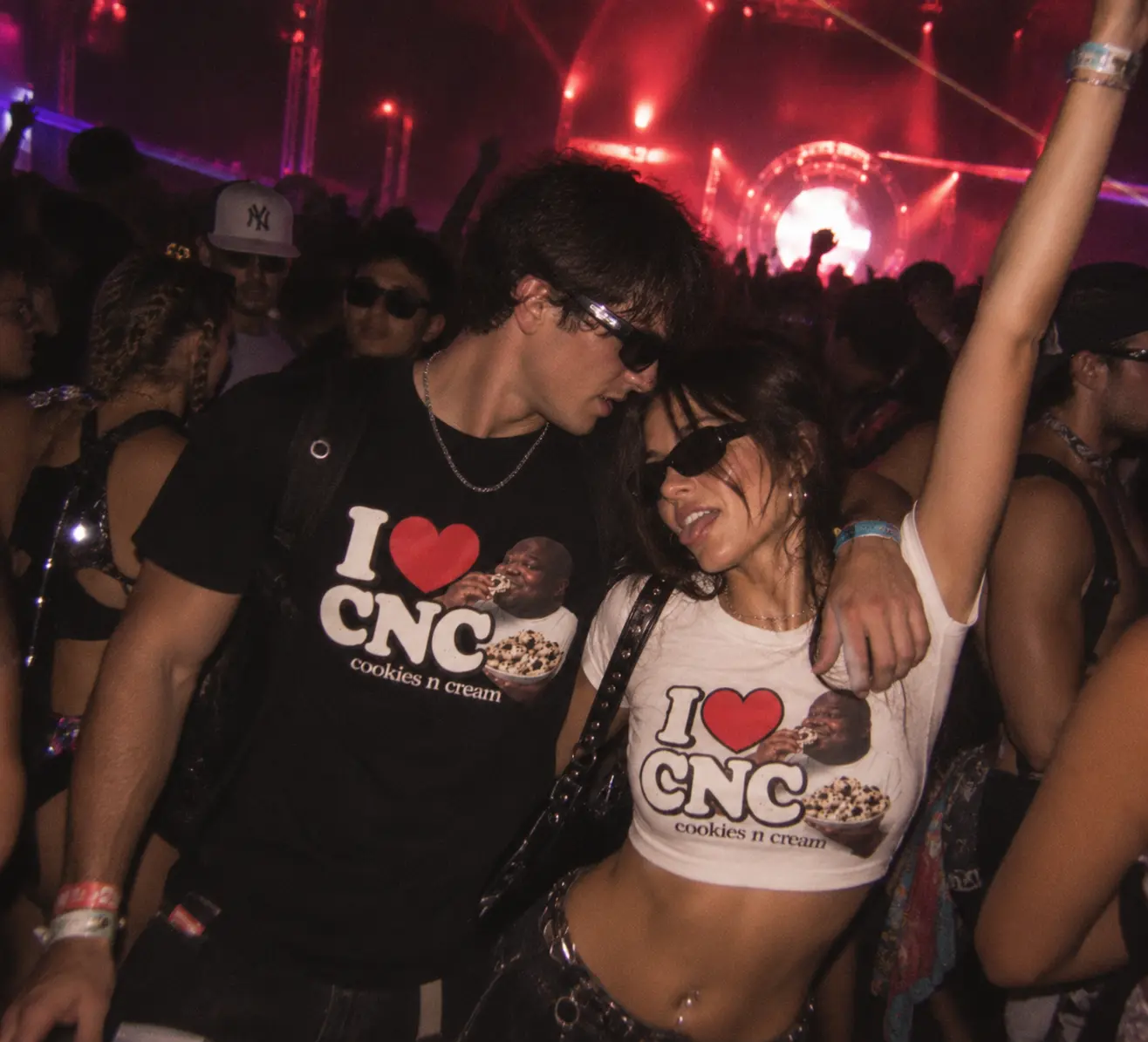 Couple dancing at a rave